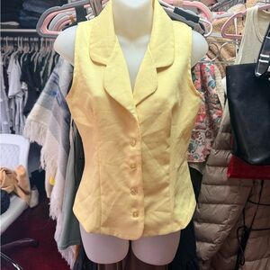 Yellow button up vest